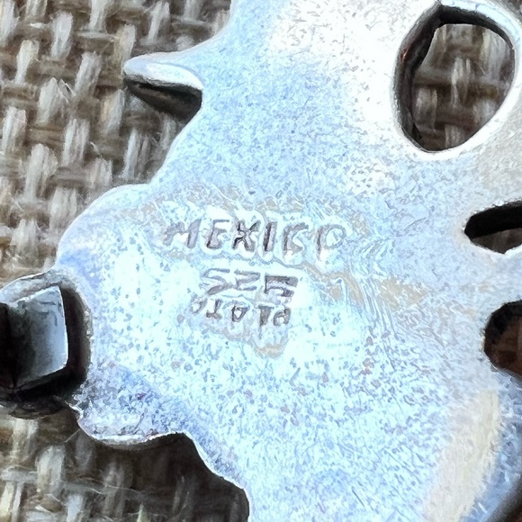 .925 sterling Taxco Mexico Solid Grapes Brooch & matching Earrings Vintage - Picture 3 of 12